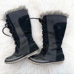 SOREL Cate the Great Winter Tall Boot Black Leather Suede Women's EU36 US5